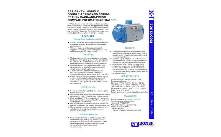 VPVL Series Pneumatic actuators-P0111